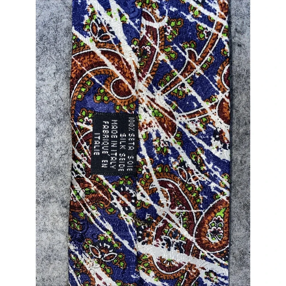 Ronaldus Shamask Navy & Brown‎ Paisley Silk Tie Made in Italy